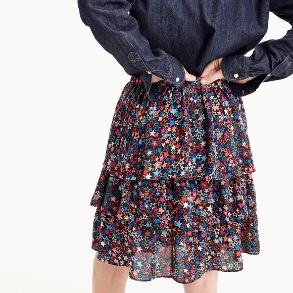 J. Crew Dresses & Skirts - J. Crew Tiered skirt in kaleidoscope star print